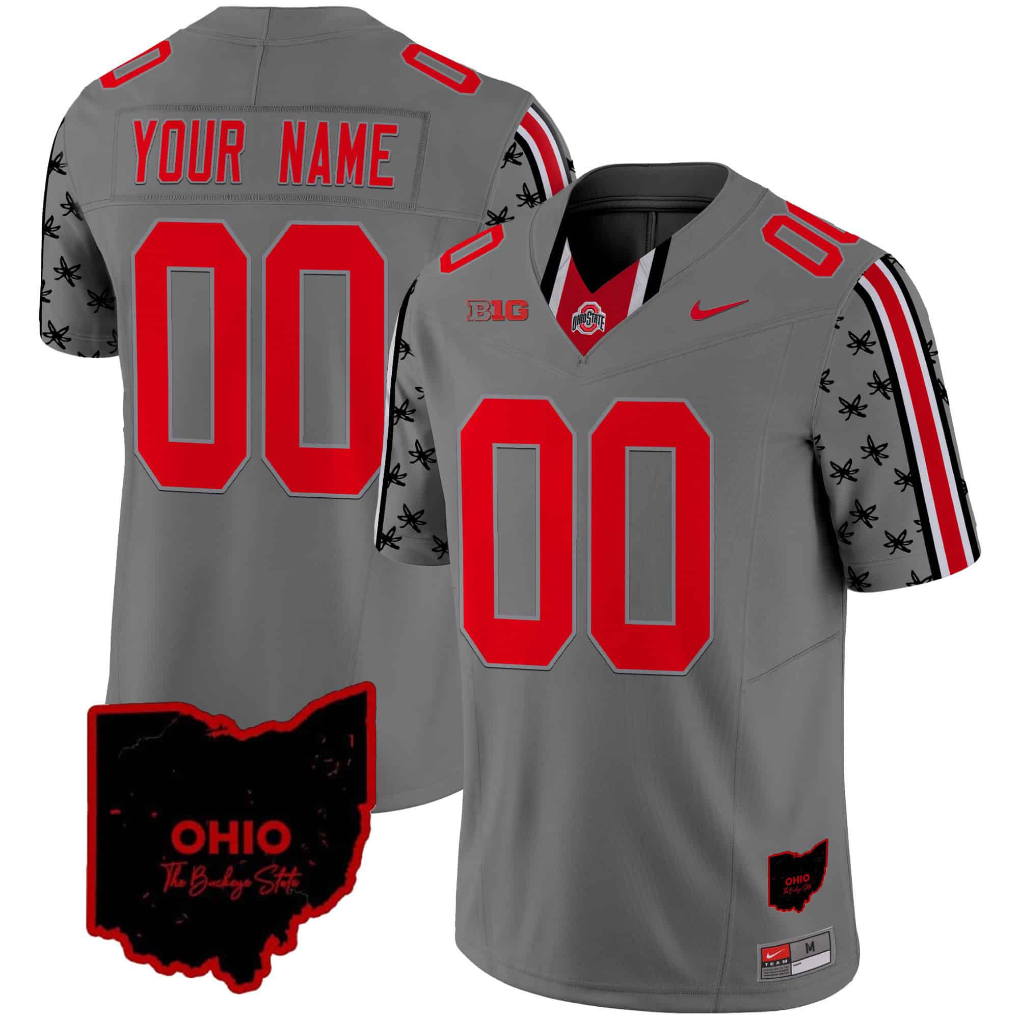 Men Ohio State Buckeyes Grey 2024 Nike Home Patch Vapor Limited Custom NCAA Jersey->customized nfl jersey->Custom Jersey